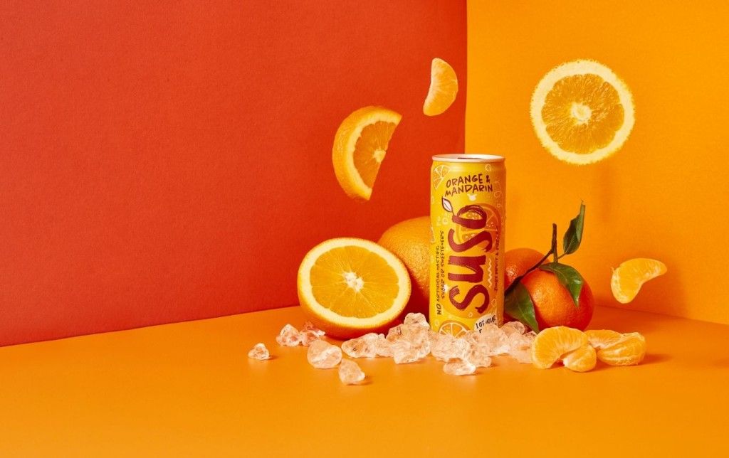 Orange & Mandarin product shot on orange background