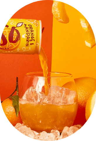Cutout of Orange & Mandarin pouring into a glass